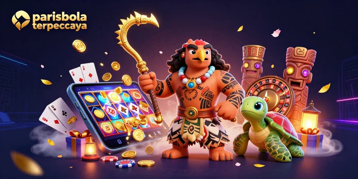 Engage with parisbola terpercaya for immersive slot gaming and casino bonuses in a vibrant 3D scene.