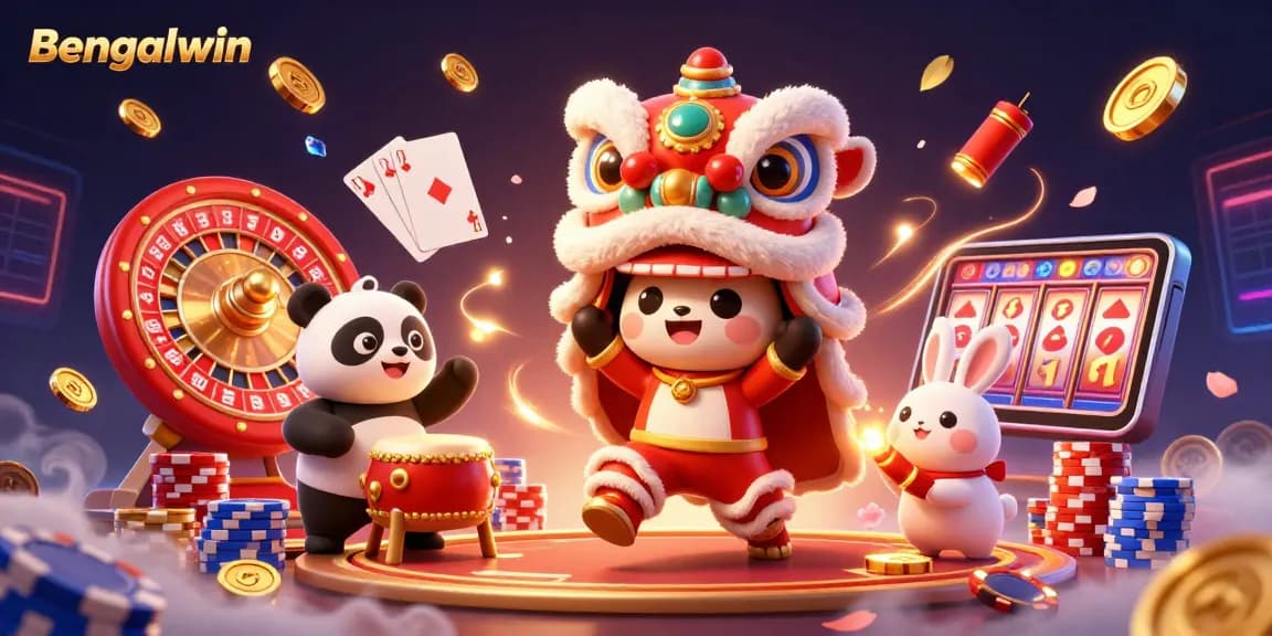 Bengalwin offers an immersive casino experience, showcasing vibrant characters and gaming elements in action.