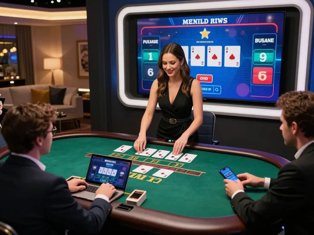 C168 players engaging with a live dealer at an online blackjack table, showcasing strategic betting.