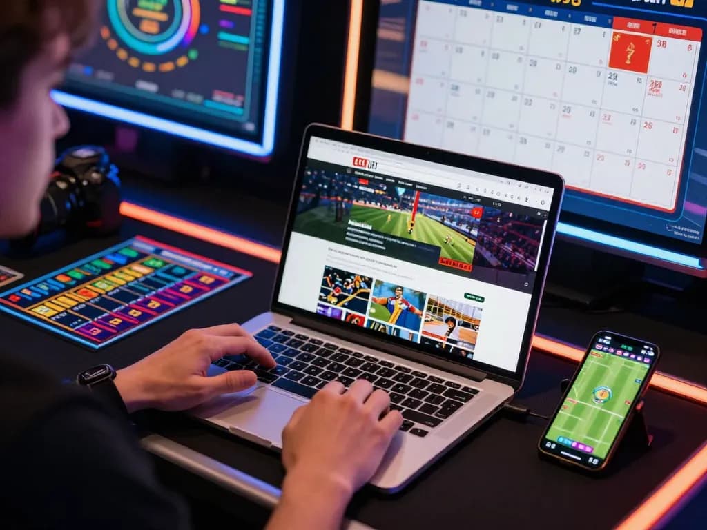 Engaging online gambling scene with debet betting activities and tools.