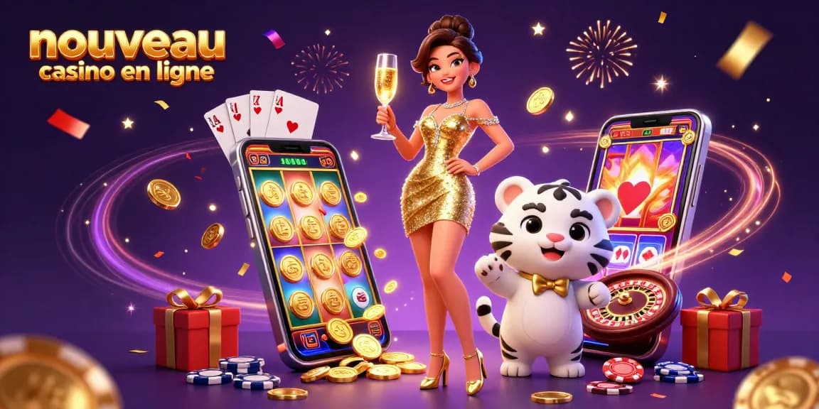 Vivez des moments amusants dans un nouveau casino en ligne avec une femme glamoureuse et un tigre cub chanceux.