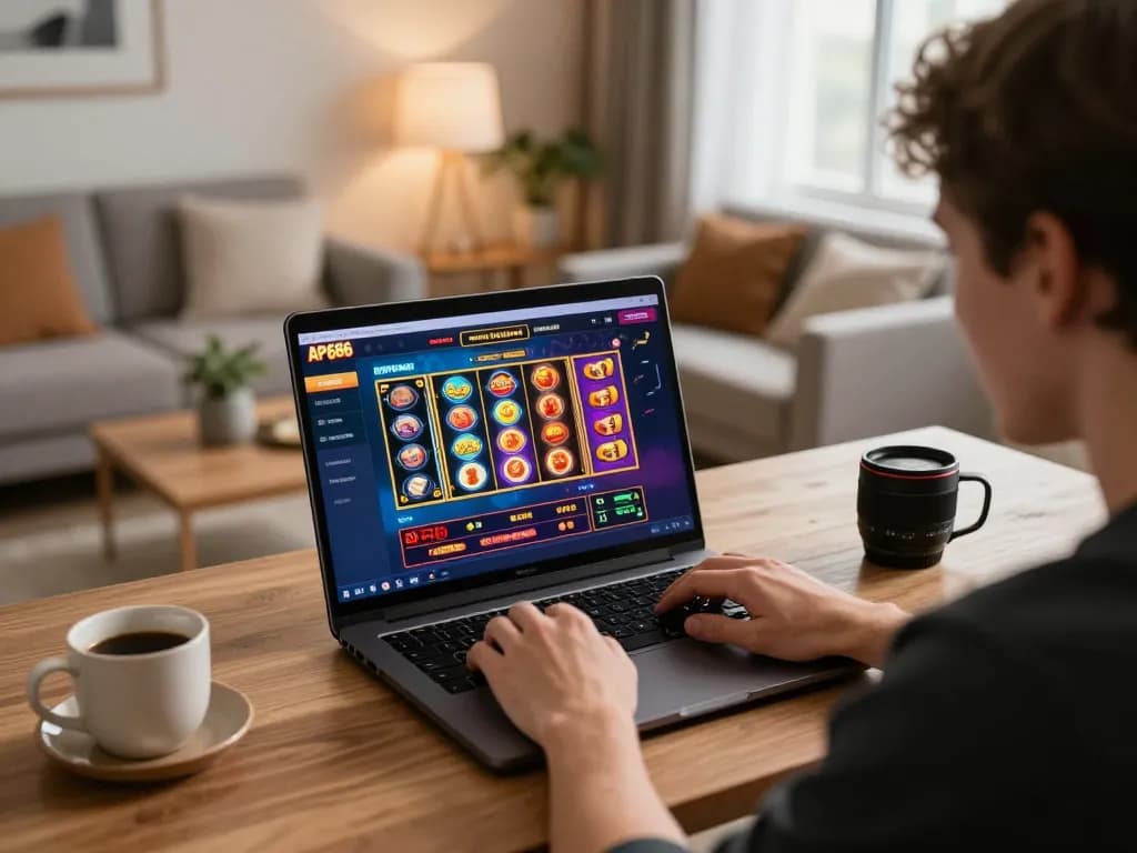Pemain terbenam dalam permainan di platform AP686, menunjukkan aksi dan strategi di lingkungan rumah yang bergaya