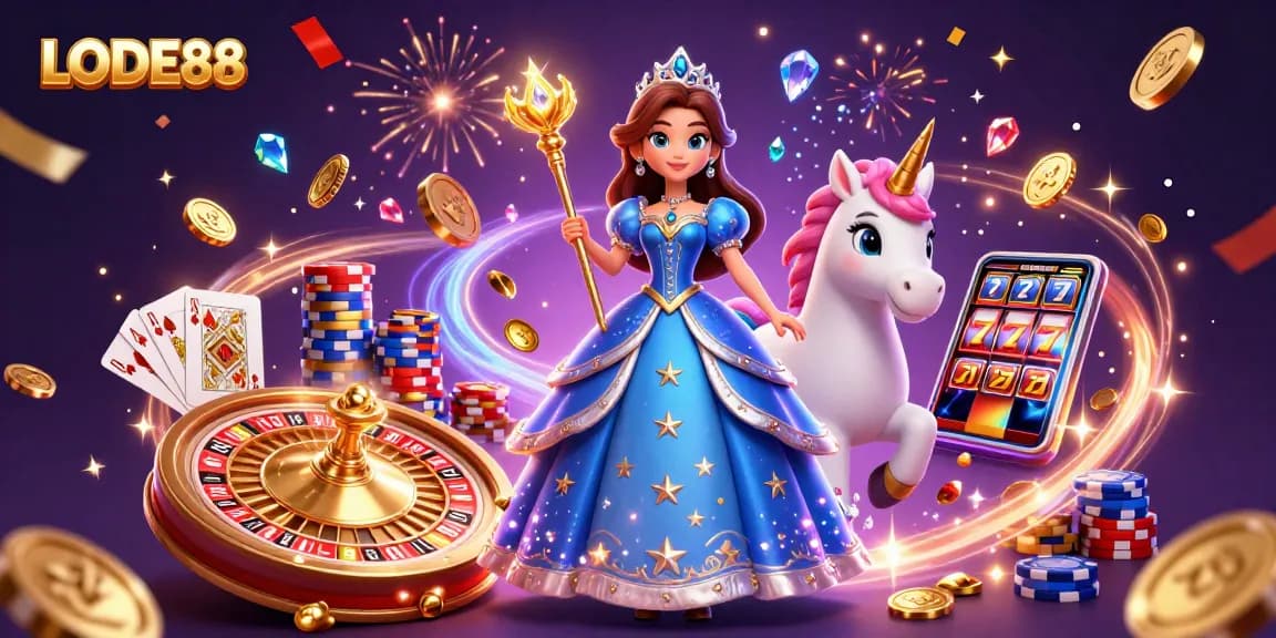 Experience thrilling wins with LODE88's vibrant casino scene featuring luxurious elements and exciting gameplay.