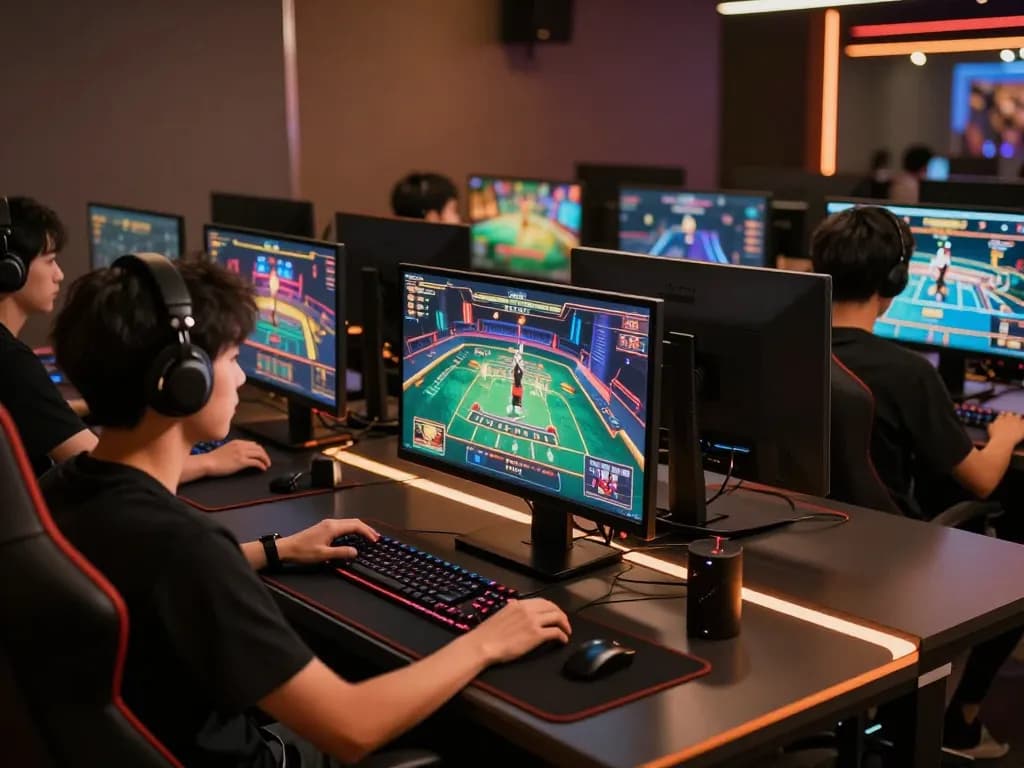 Player actively using fo88 online casino platform on multiple screens, strategic gaming environment