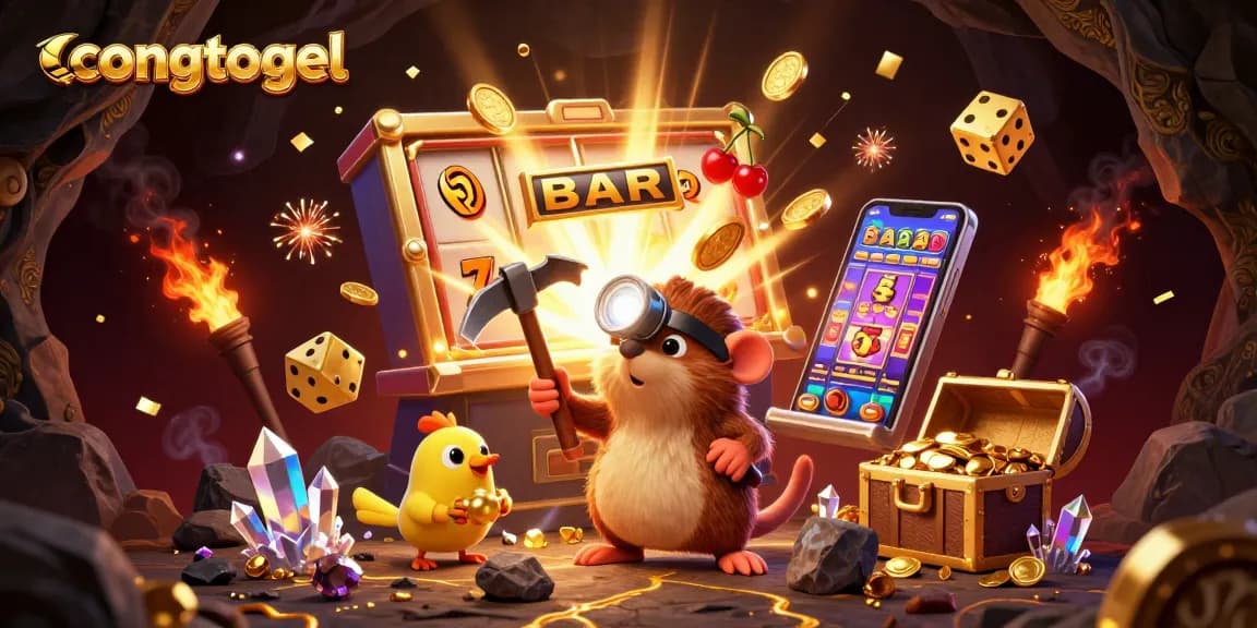 Join the treasure hunter mole and canary in a vibrant congtogel casino scene full of riches.
