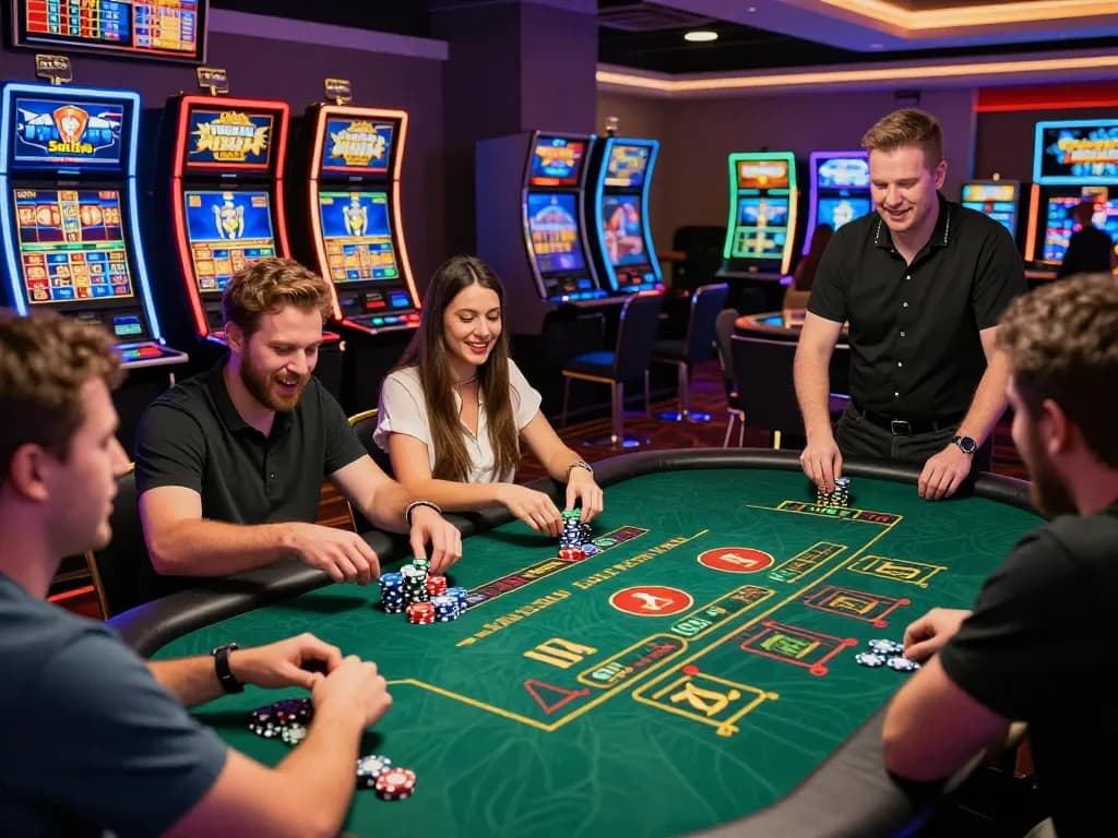 Excited players at Wild Sultan online casino enjoying live blackjack, showcasing the vibrant atmosphere and gaming experience.
