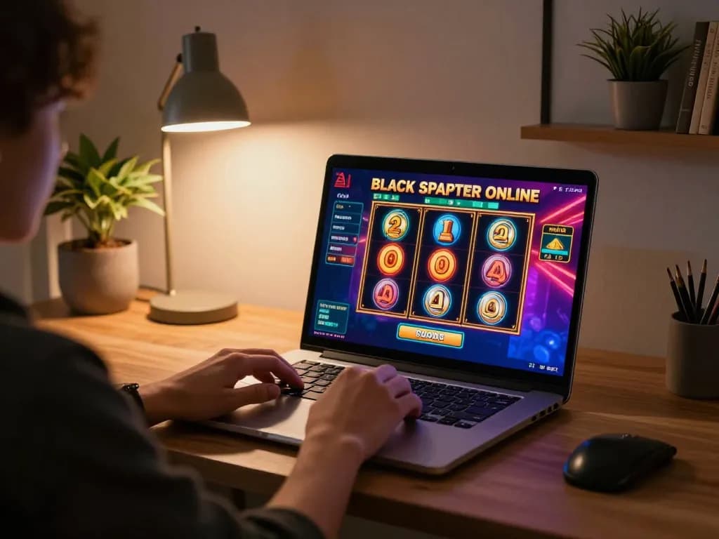 Player engaging with the Black Scatter slots interface for an online casino experience