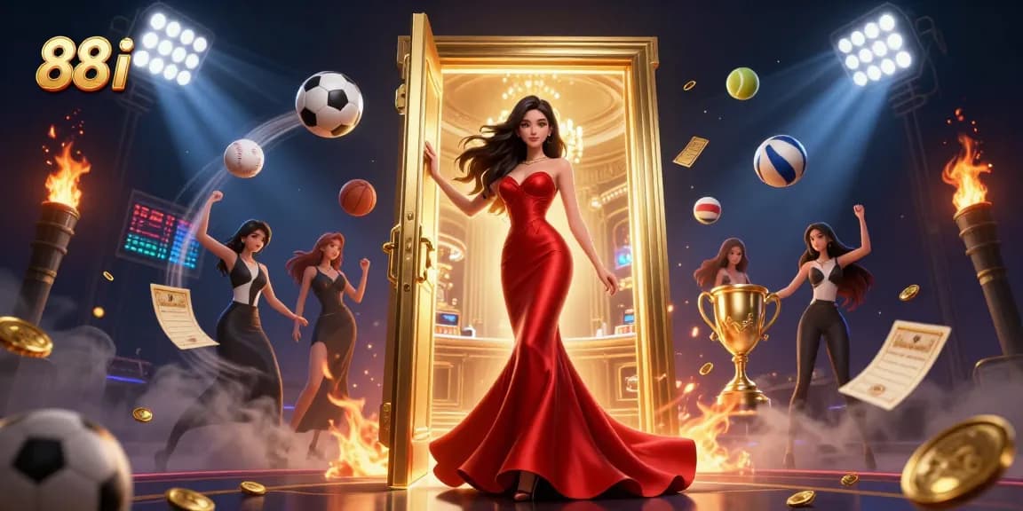 Experience the excitement of 88 i with vibrant visuals from a casino scene filled with dynamic elements.