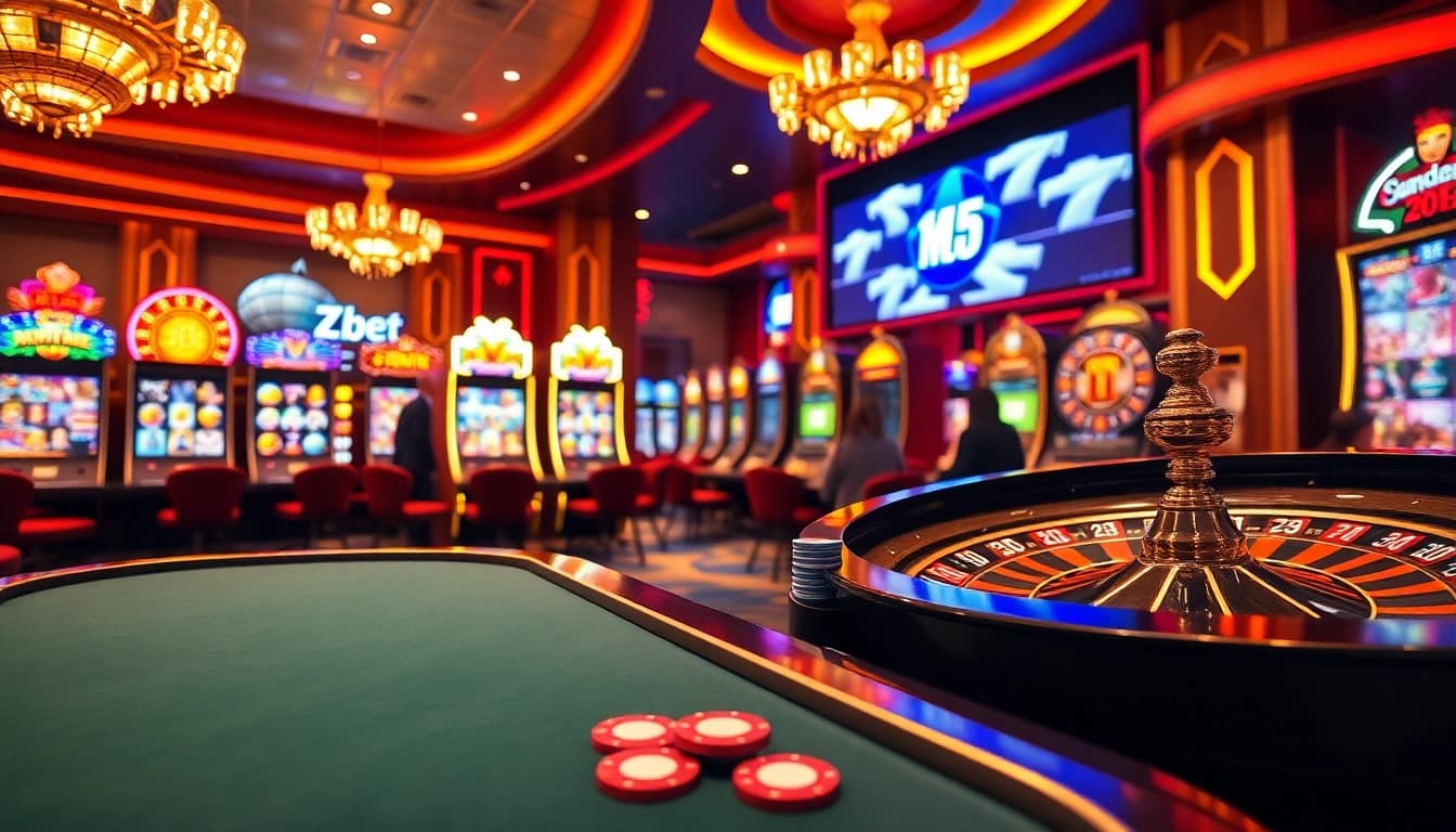 Zbet offers an exciting casino experience with vibrant slot machines and live poker games.