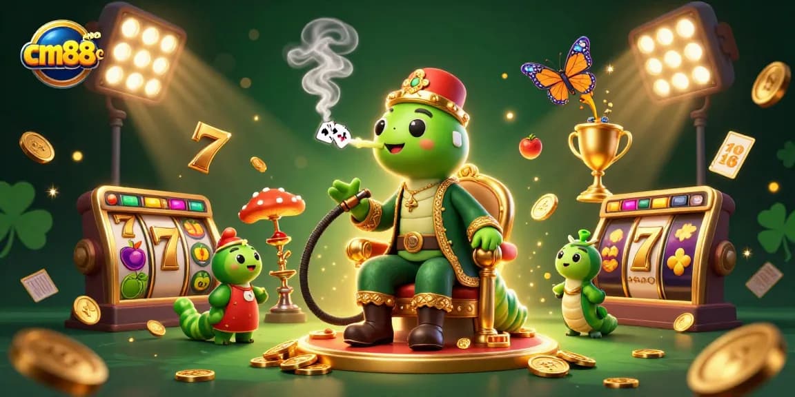 Experience the excitement at cm88seo with vibrant, casino-themed characters and symbols in a dynamic 3D scene.
