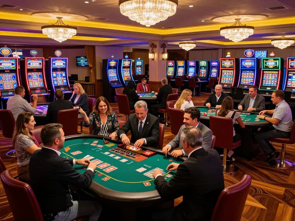 Players enjoying table games and slots at vibrant south african casinos, showcasing excitement and luxury.