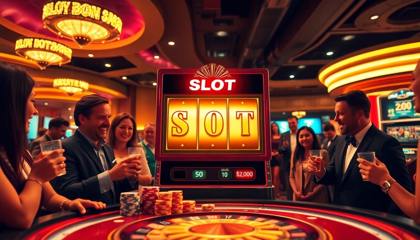 Enjoying a thrilling moment with a slot bonus feature on the exciting digital slot machine.