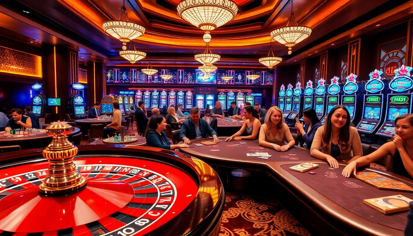 Experience the excitement of PG66 online casino with vibrant gaming tables and lively players.