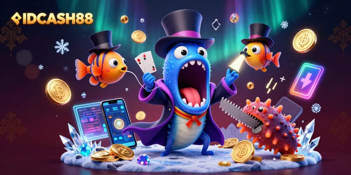 Engage with IDCASH88’s unique gaming experience, featuring vibrant visual elements and 3D characters.