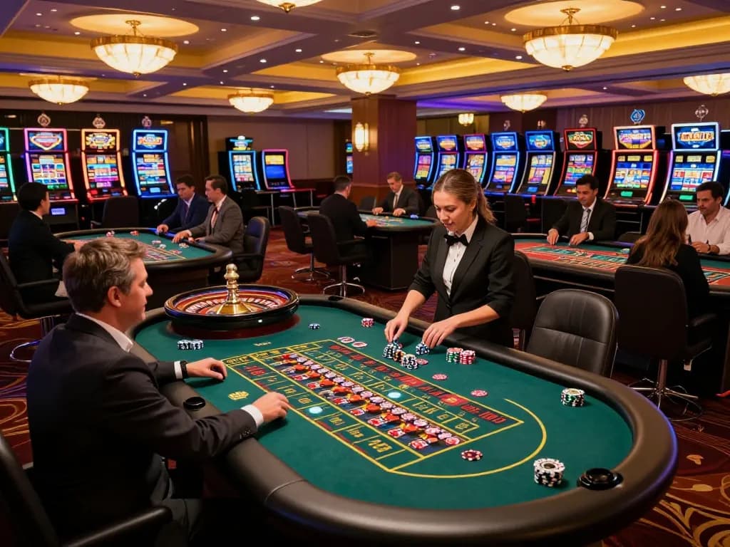 Players placing bets at roulette tables in a luxurious casino setting at 789, capturing the thrill of gambling.