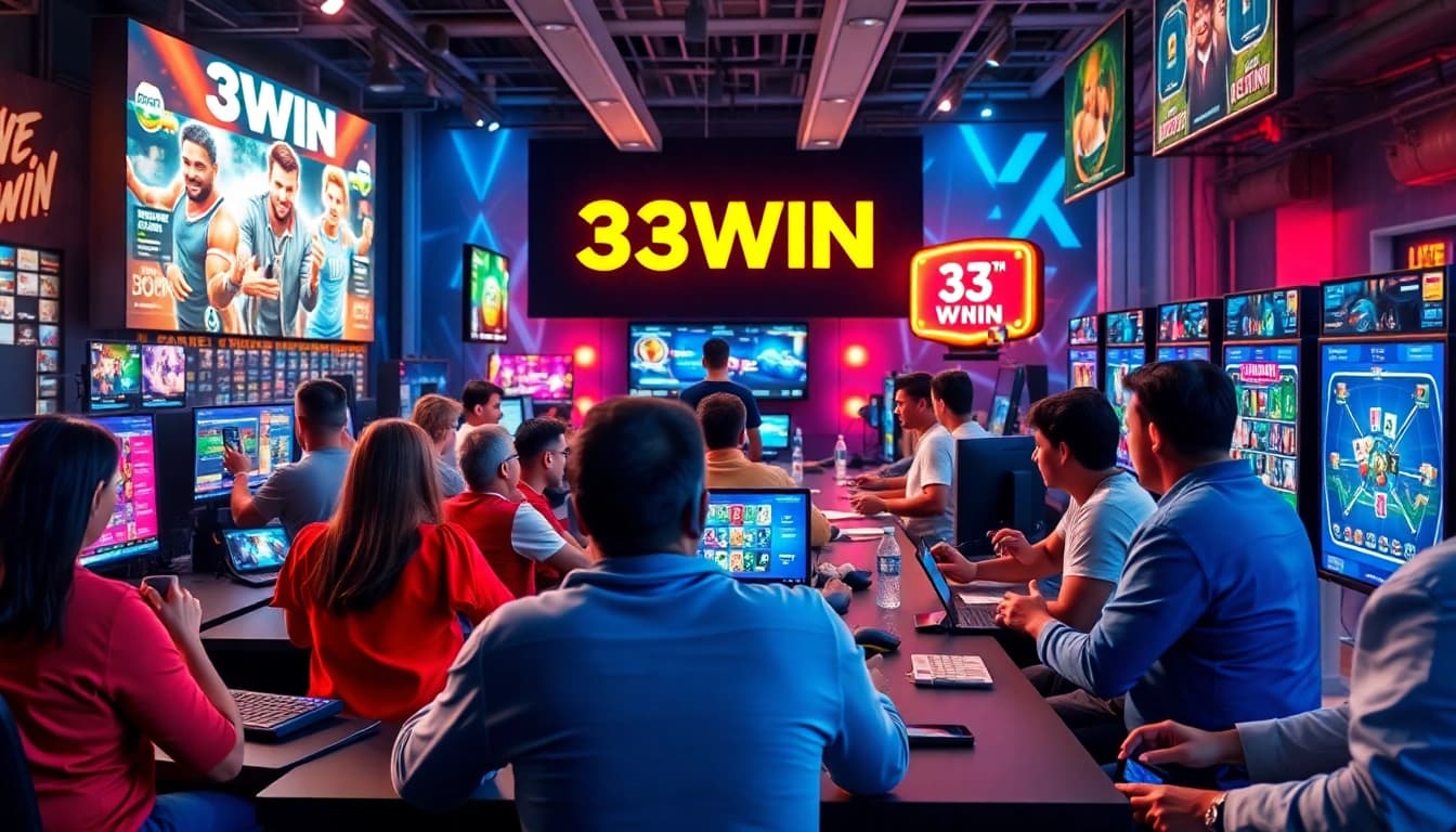 Engaging online gaming experience at 33win with diverse players enjoying various games.