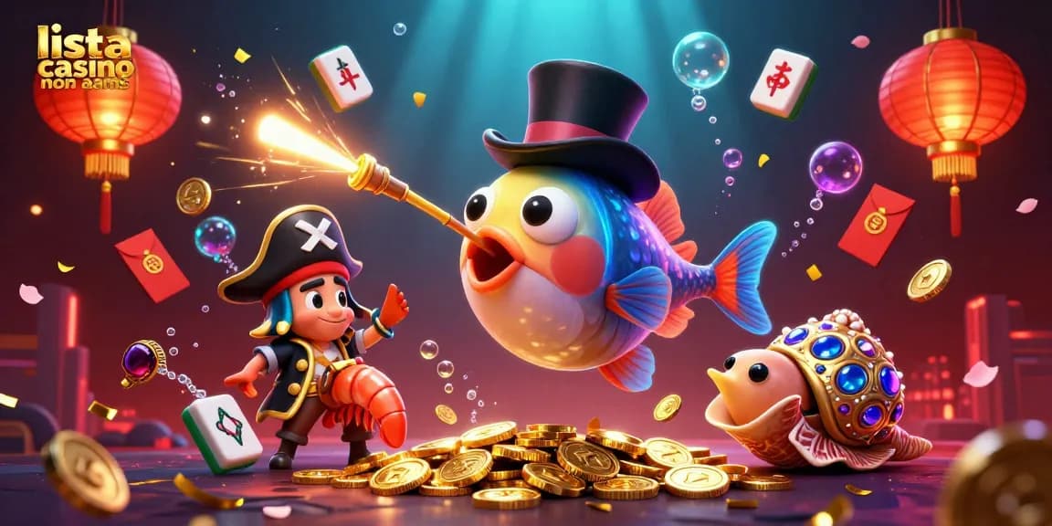 Esplora la lista casino non aams con premi vibranti in un'illustrazione 3D colorata.