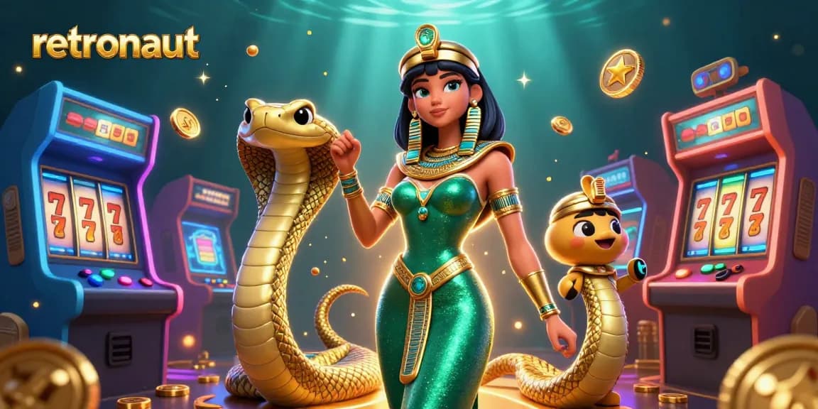Experience thrilling gameplay with retronaut's classic arcade-inspired casino scene featuring slot reels and retro elements.