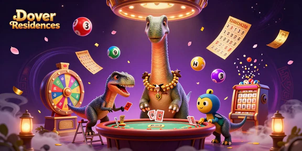 Kombinasi luar biasa di Dover Residences, di mana dinosaurus menjulang tinggi di kasino dengan elemen judi energik.