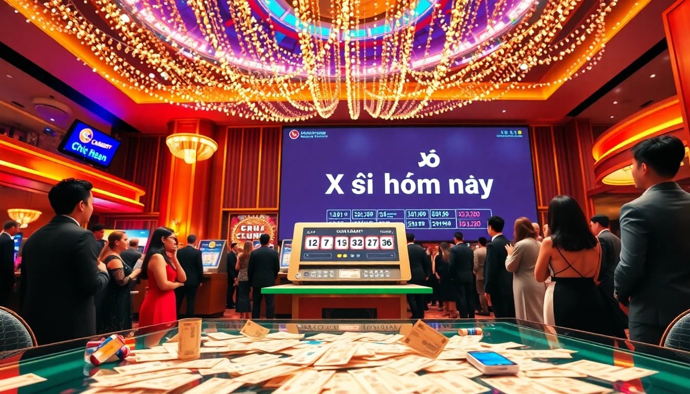 Xổ số hôm nay displayed in an elegant lottery setting showcasing excitement and anticipation.