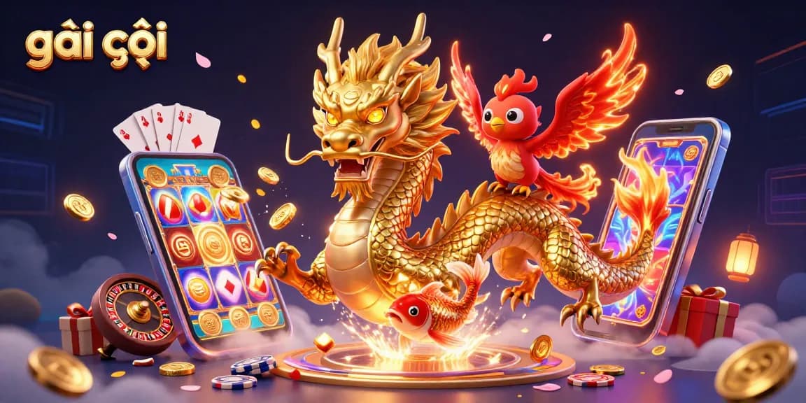 Engage in thrilling gaming with girls calling at a vibrant 3D casino scene featuring dragons and gold.