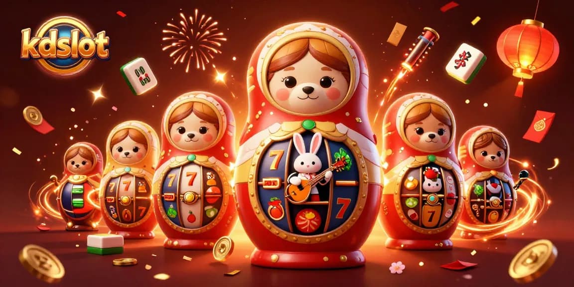 Experience the thrill of kdslot with a vibrant 3D casino illustration featuring playful characters and exciting game elements.