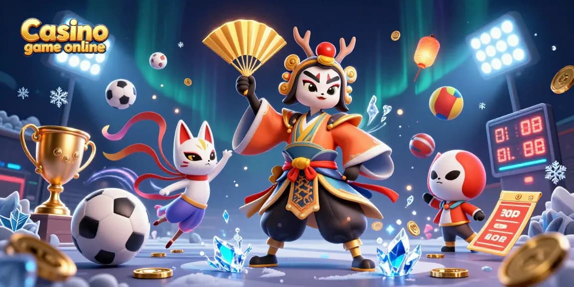 Engage in Casino game online with colorful characters and dynamic gaming elements in a lively 3D scene.