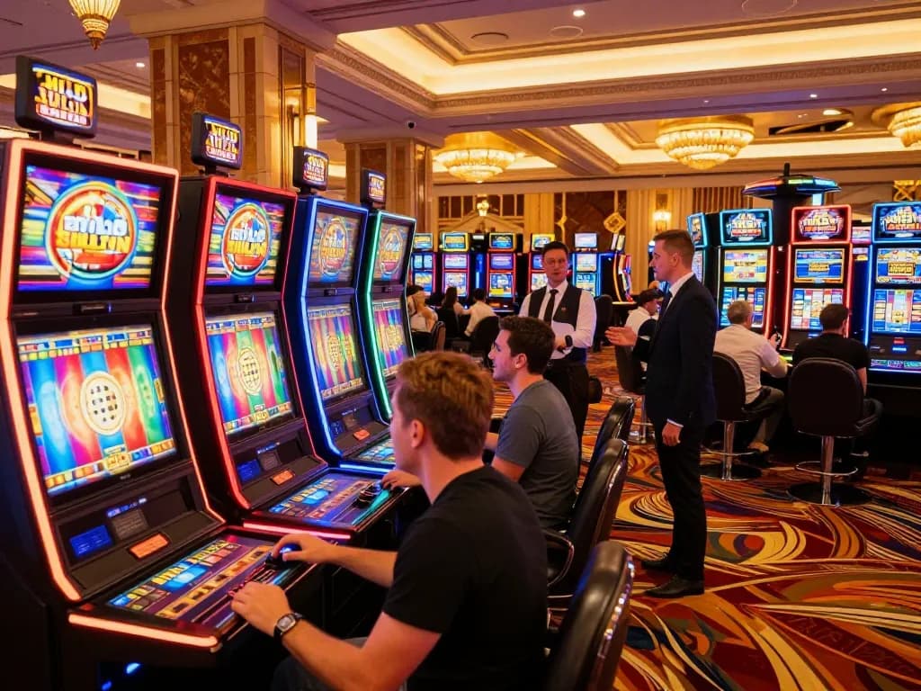 Players enjoying their experience at casino wild sultan with exciting slot machines and vibrant atmosphere.