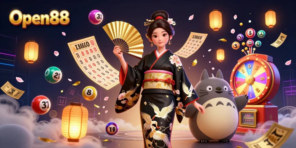 Experience thrilling gameplay at Open88 with vibrant elements like lottery balls and festive motifs.