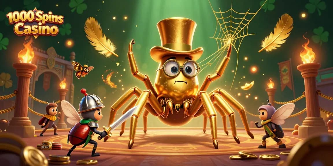 Erleben Sie das 1000 Spins Casino mit einem magischen 3D-Szenario voller Spannung und Casino-Elementen.