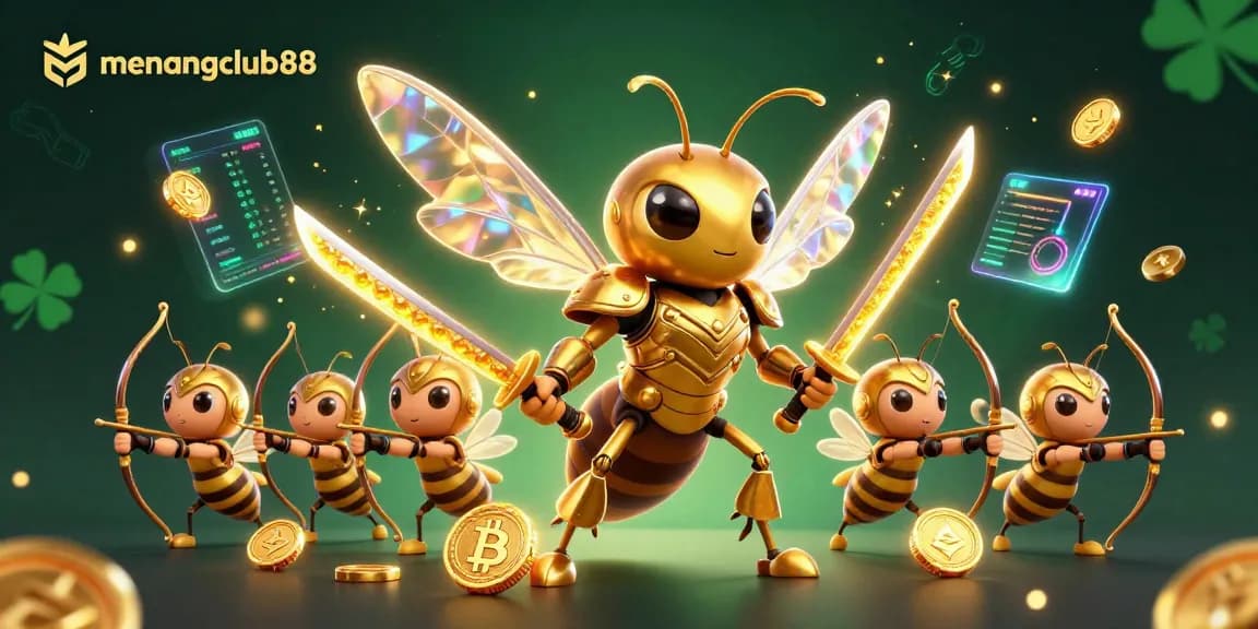 Engage in online gaming excitement at menangclub88 with dynamic visuals of cartoon character warriors.