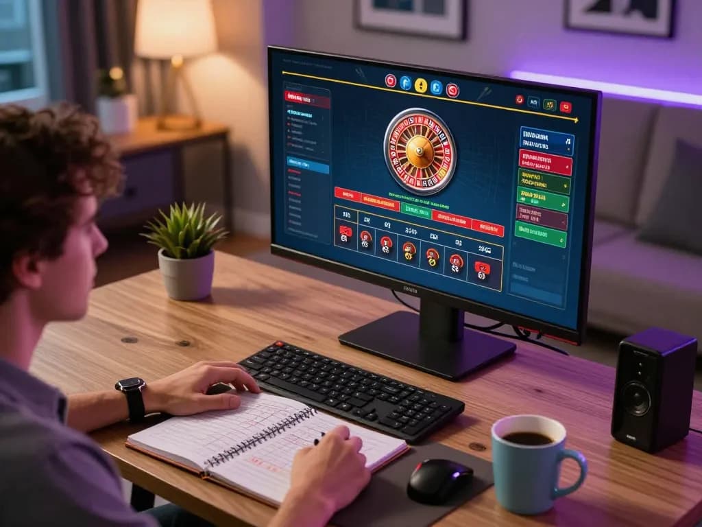 Join the excitement of online casinos with uu88, as a player enjoys a live dealer game at home.