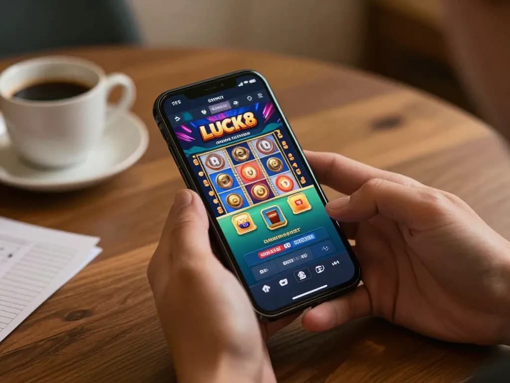 Engaging moment showcasing giới thiệu LUCK8 mobile casino experience with vibrant game visuals on smartphone screen
