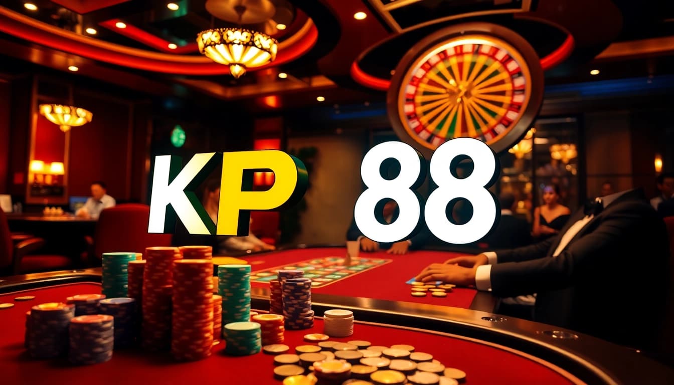 Engaged players enjoy exclusive KP88 casino games amidst vibrant tables and thrilling atmosphere.