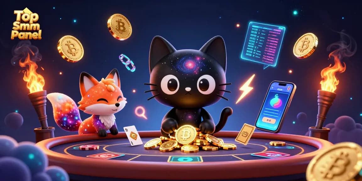 Engage in the excitement of Top Smm Panel as cartoon characters interact with cosmic gambling elements in a dynamic casino scene.
