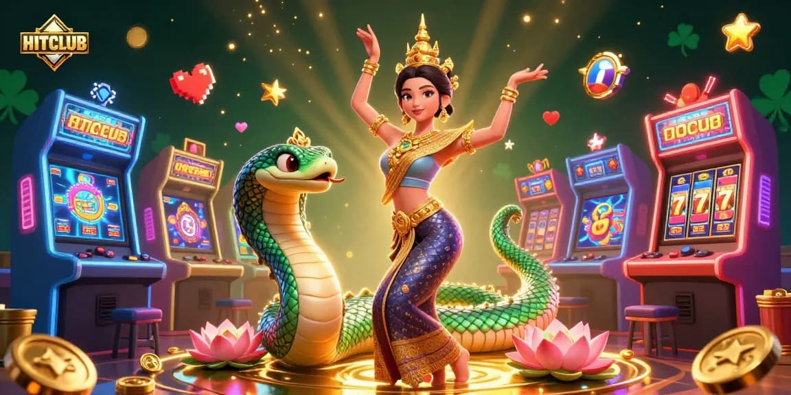 Experience the excitement of HITCLUB's dynamic casino gaming atmosphere with colorful characters and elements.