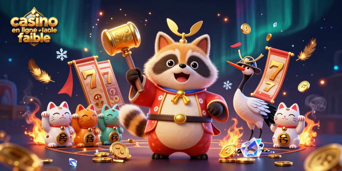 Découvrez le monde vibrant du casino en ligne fiable avec un tanuki joyeux et ses amis.