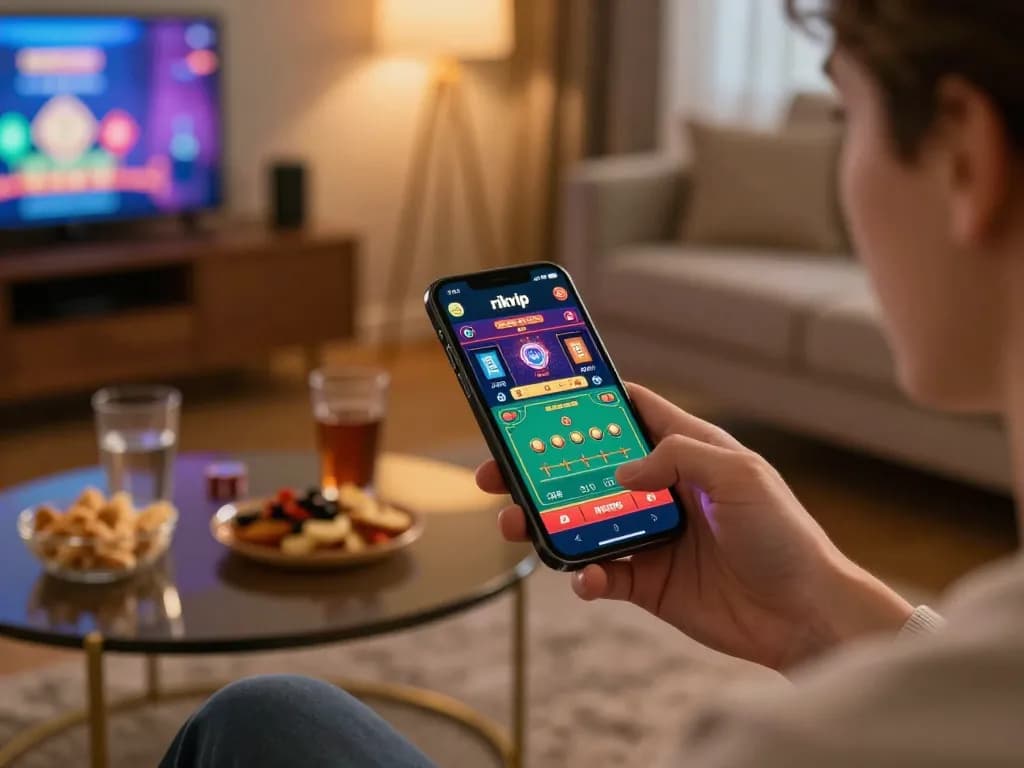 Player enjoying rikvip on mobile app for an engaging online casino experience.