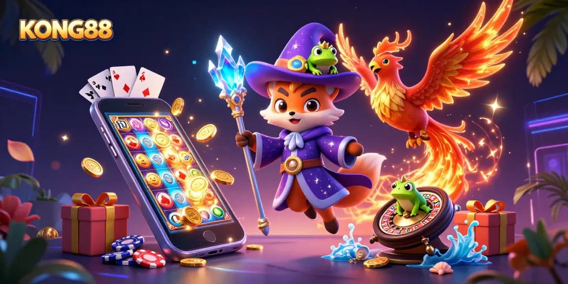 KONG88 offers an exciting online casino experience with vibrant slot games, interactive characters, and dynamic features.