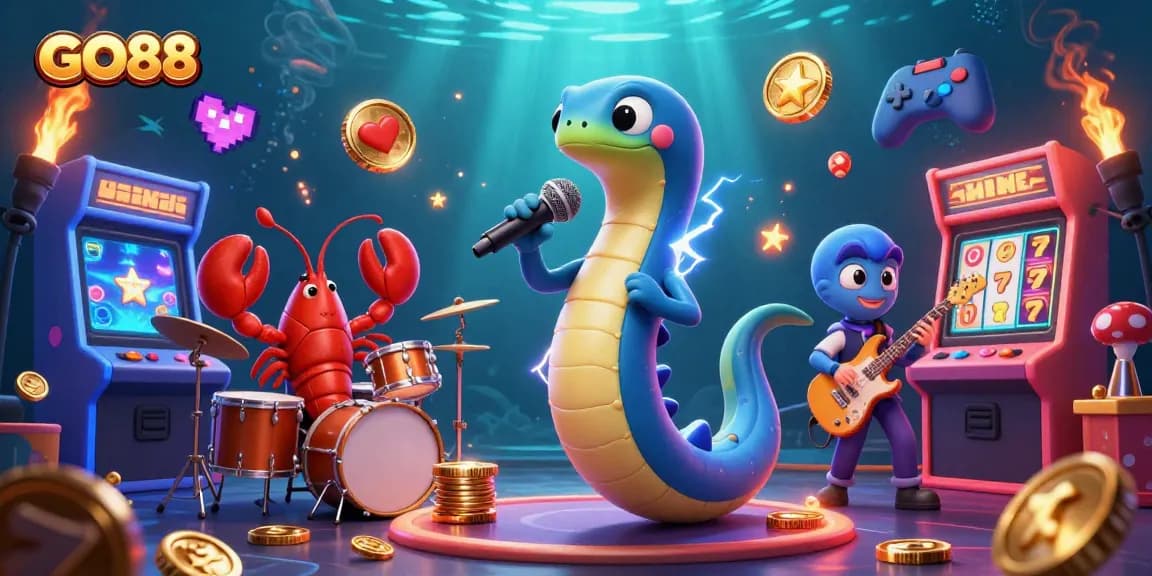 Win big at GO88 with dynamic slot machines surrounded by an electric eel DJ and live music.