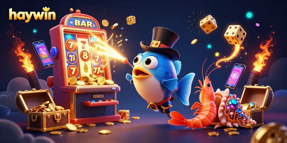 Experience the thrilling world of haywin as the anglerfish and friends celebrate jackpot wins with vibrant casino themes.