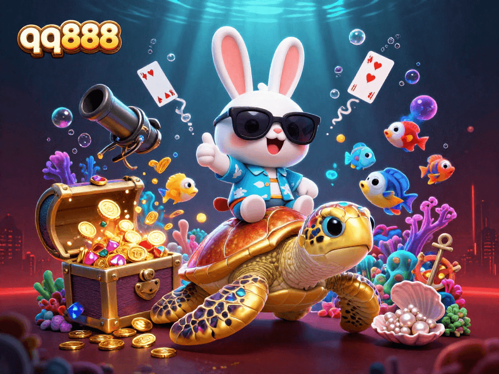 Engage with qq888's thrilling casino experience through a vibrant underwater adventure.