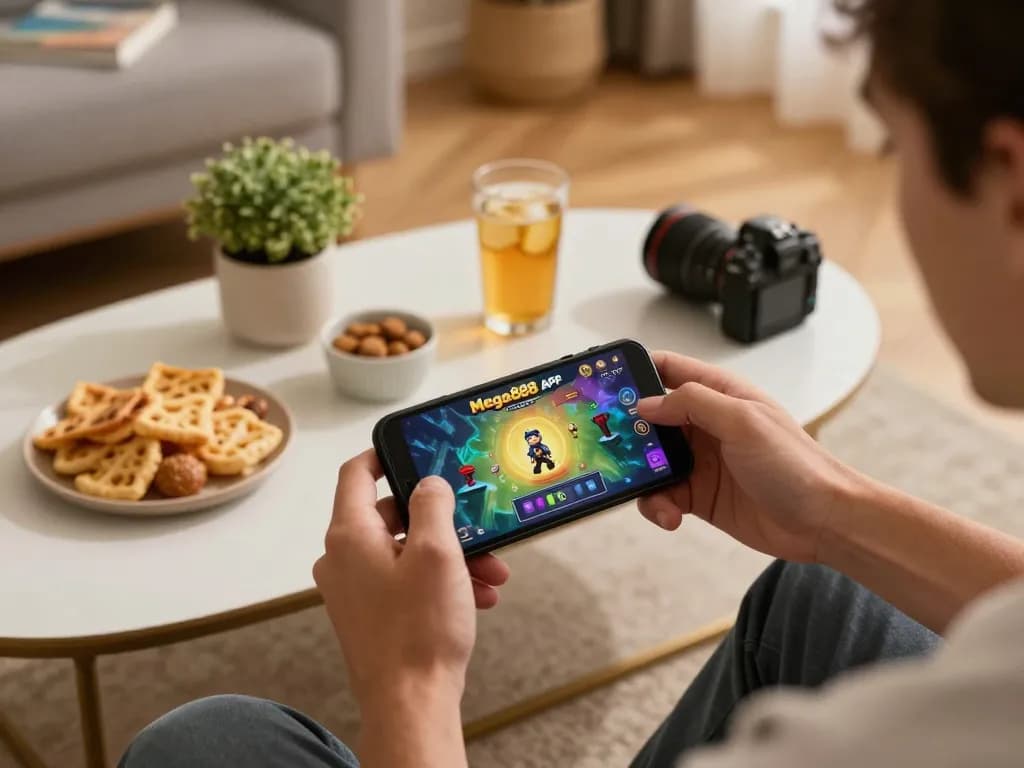 Mega888 APK mobile casino gaming experience at home with immersive graphics.