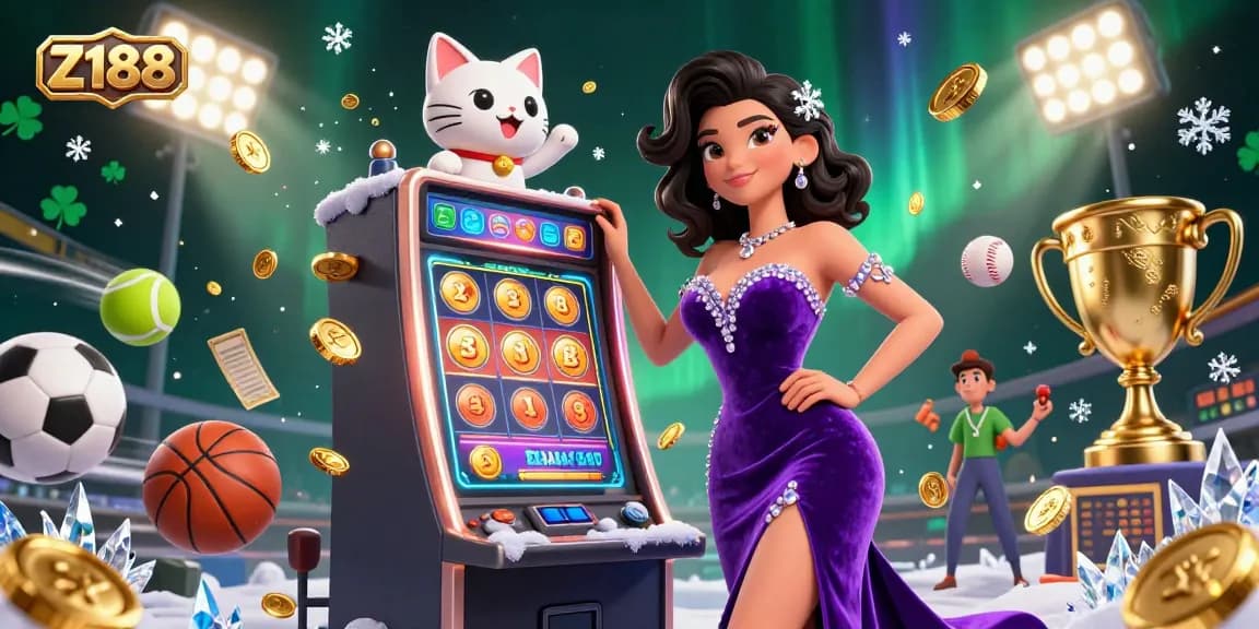 Experience thrilling wins with Z188 at an online casino featuring a glamorous jackpot scene.