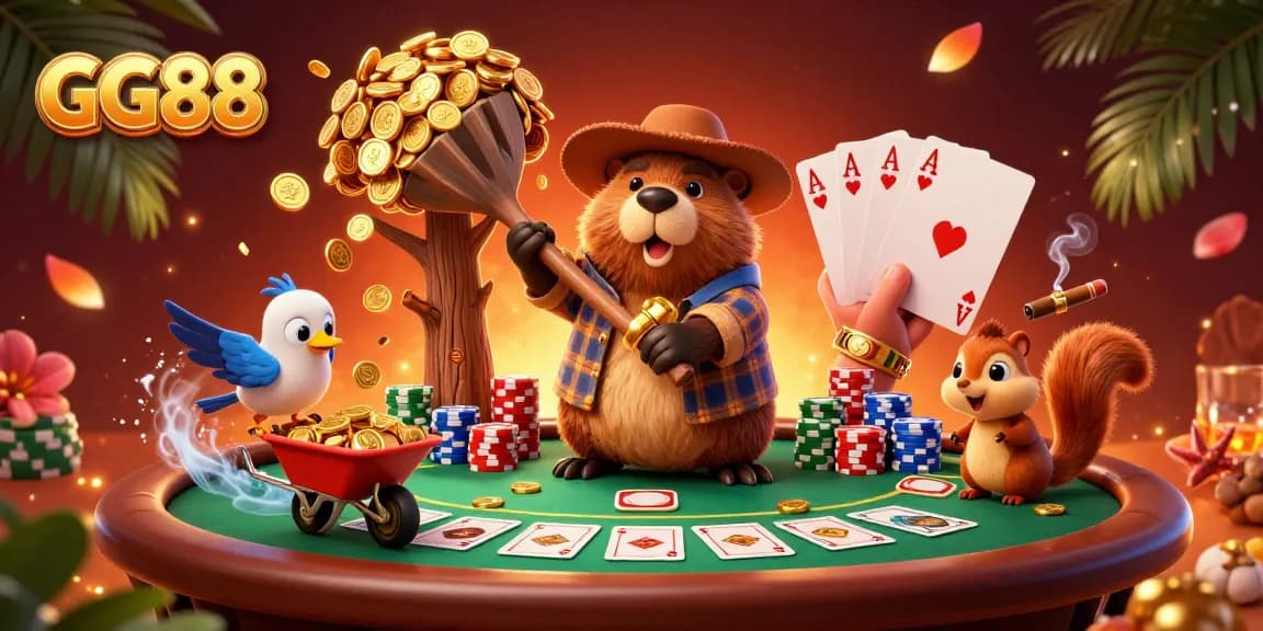 Winning strategies at GG88 showcased in an ultra-detailed 3D scene with animated characters.