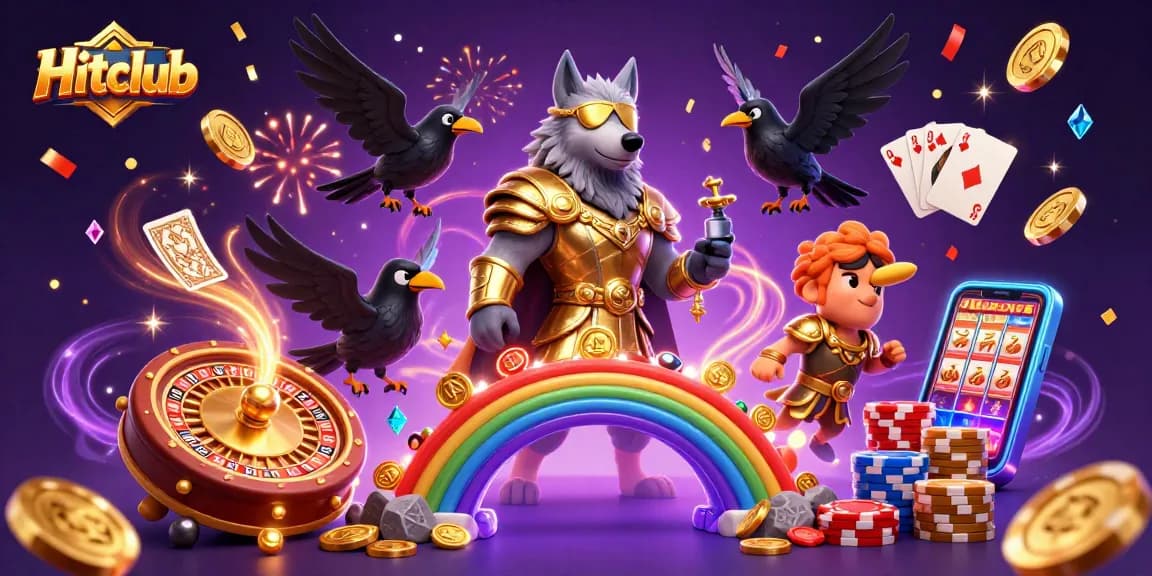 Experience thrilling gameplay with Hitclub's vibrant 3D illustration showcasing a mythic casino realm.
