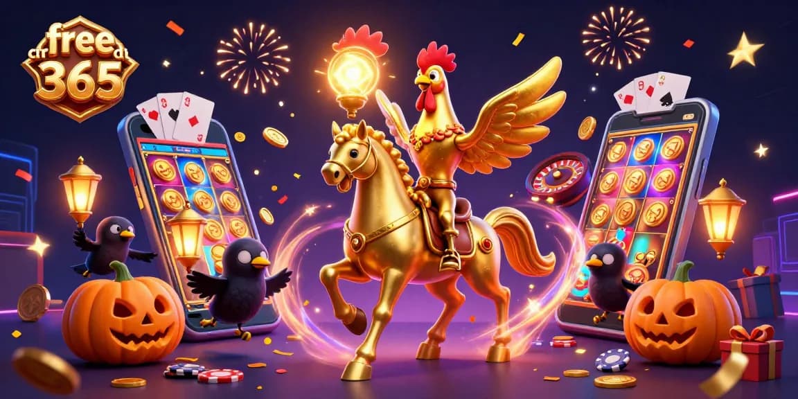 Experience thrilling gameplay with free credit 365 in this vibrant casino scene.