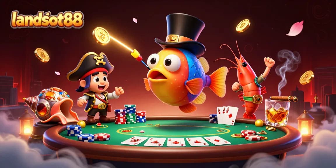 Join the action with landslot88, where a deep-sea anglerfish, a shrimp pirate, and a gem snail steal the show!