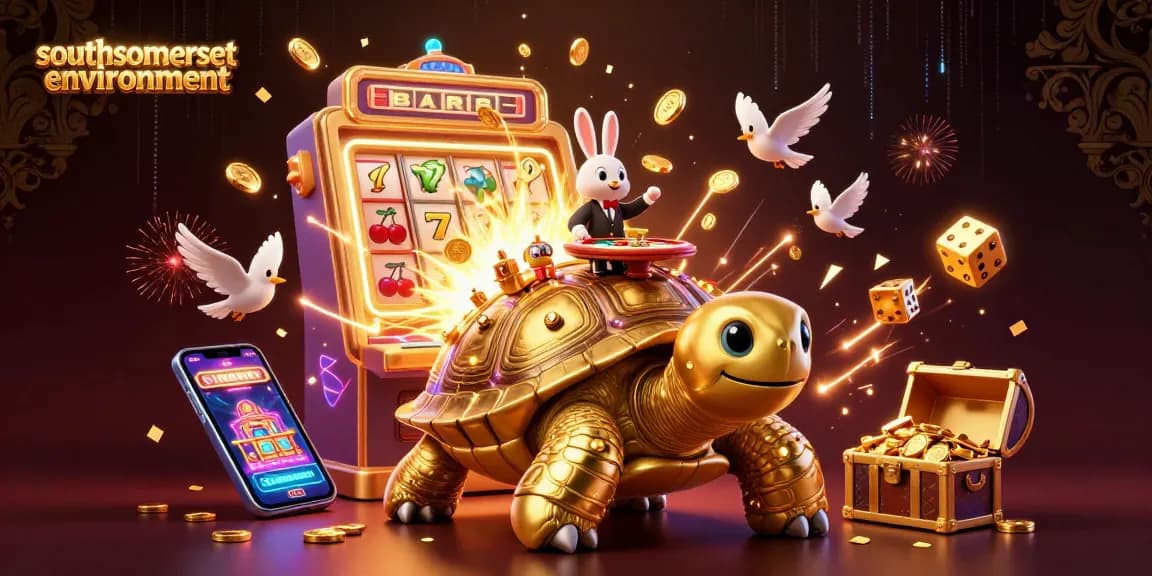Engage with southsomersetenvironment while exploring a vibrant cartoon casino scene with dynamic game elements.