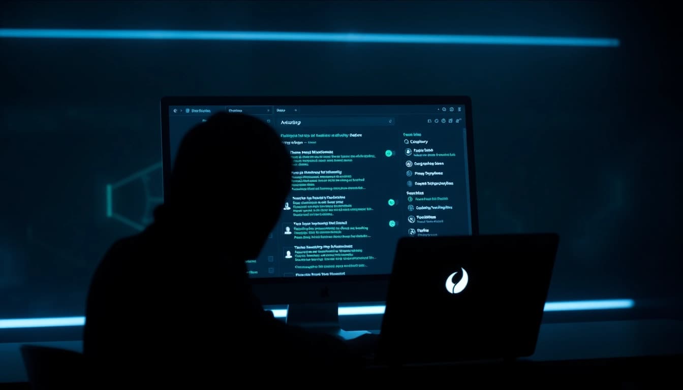 The Hidden Wiki 2026 digital interface showcasing dark web .onion links, featuring a professional and mysterious design.